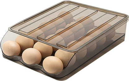 Egg Holder for Refrigerator Auto Scrolling Organizer Plastic Stackable Storage by memeyou
