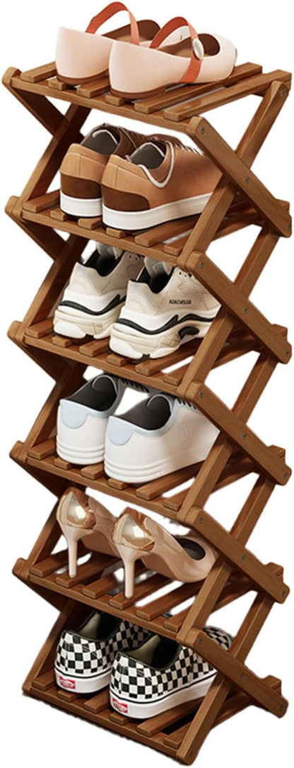 YYW Bamboo Shoe Rack for Entryway, Free Standing Shoe Racks Shelf Closet by YYW