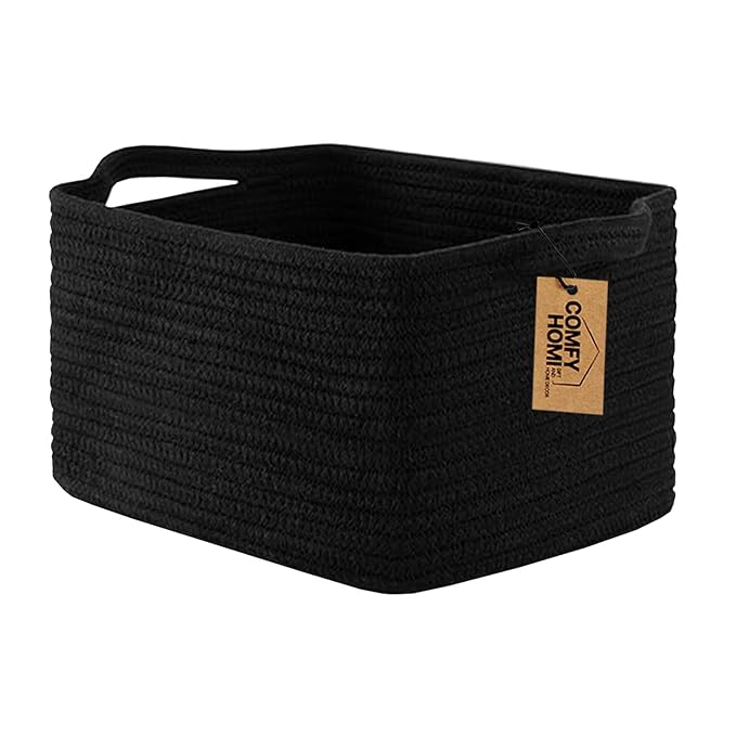 COMFY-HOMI Storage Basket for Shelves, Woven Baskets for Storage, Cotton Rope by COMFY-HOMI