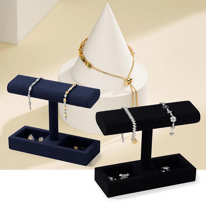 Oirlv Linen T-Bar Watch Display Stand Jewelry Display Props Jewelry Organizer - Image 2