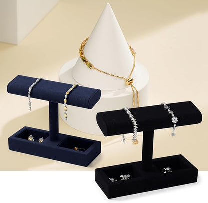 Oirlv Linen T-Bar Watch Display Stand Jewelry Display Props Jewelry Organizer - Image 2