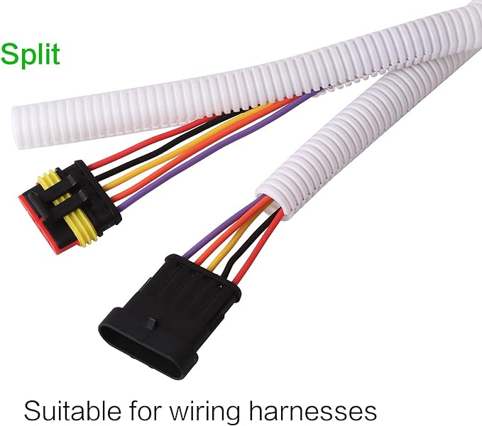 Alex Tech 50ft - 1 inch Split Wire Loom Tubing - White - Image 3