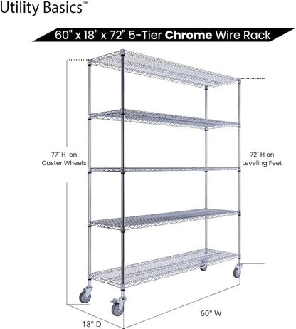 NSF Commercial 5-Tier Wire Shelving - Image 7