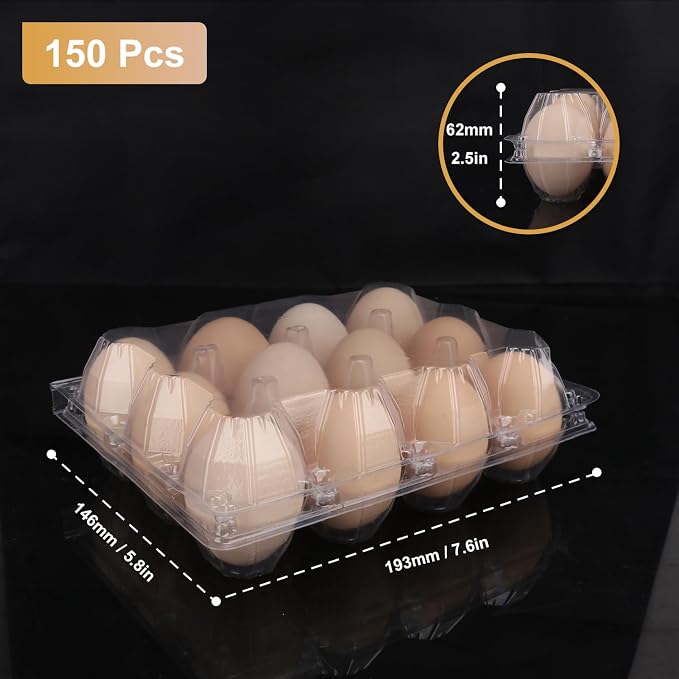 150 Pack Bulk Egg Cartons, Egg Tray Carton Holder - Image 2