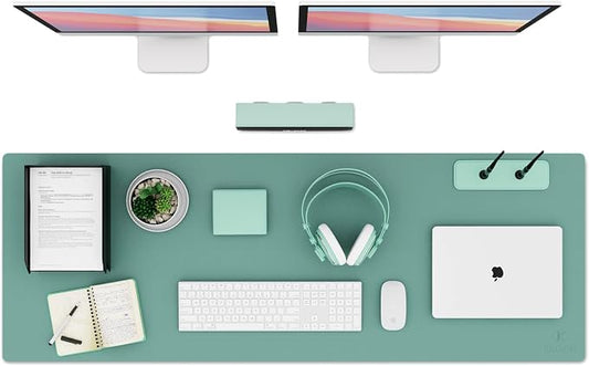K KNODEL Large Office Leather Desk Mat, Mouse and Keyboard Pad, Computer and by K+KNODEL