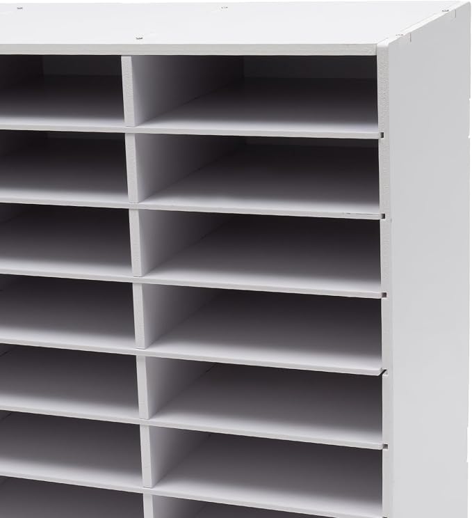 24 Compartments Literature Organizer, Desktop File Sorter Mail Center Paper - Image 8