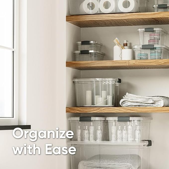 Superio Clear Storage Box with Lid, 3.5 Quart Plastic Container Bins - Image 5