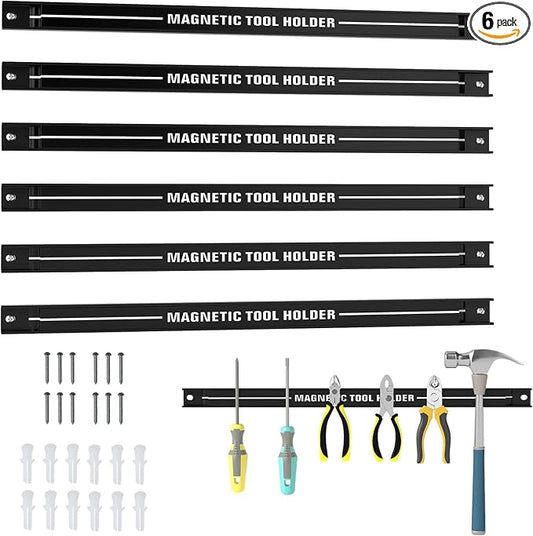 Goplus 6PCS 18" Magnetic Tool Holder, Wall Mounted 176LBS Capacity Magnetic by Goplus