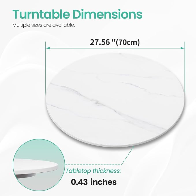 27.6" Lazy Susan Turntable – 360° Sinteredstone Silent Anti-Slip Turntable - Image 3