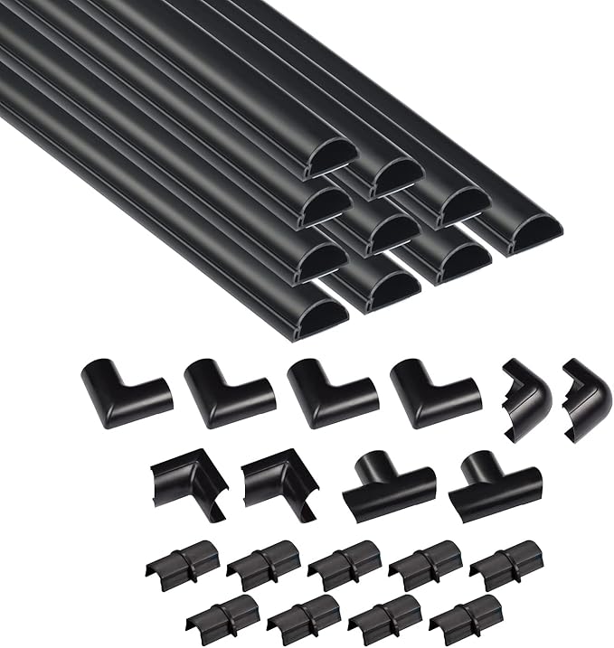 D-Line 157in Cord Cover Kit, Self-Adhesive Wire Hiders, Cable Raceway to Hide by D-LineUSAinc
