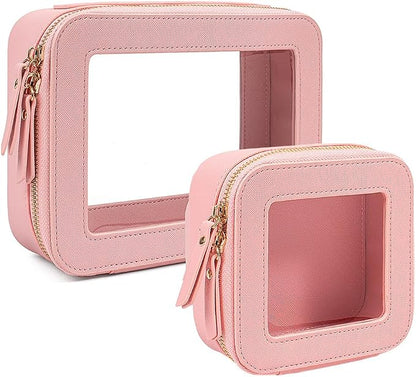 Travel Clear Makeup Bag Set, TSA Approved Cosmetic Bag Case by FFpaw