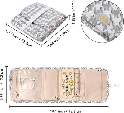 Voova Travel Jewelry Holder Organizer Case, Small Jewelry Storage Bag - Image 5
