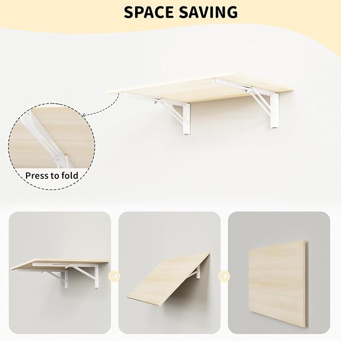 GOYLSER Laundry Room Wall Mounted Folding Table, Kitchen Restaurant Home Bar - Image 4