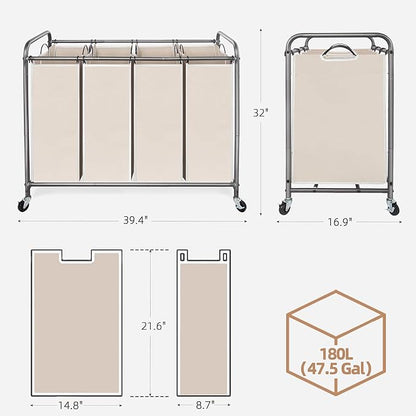 STORAGE MANIAC Laundry Sorter 4 Section, 47.8 Gal Laundry Hamper - Image 3