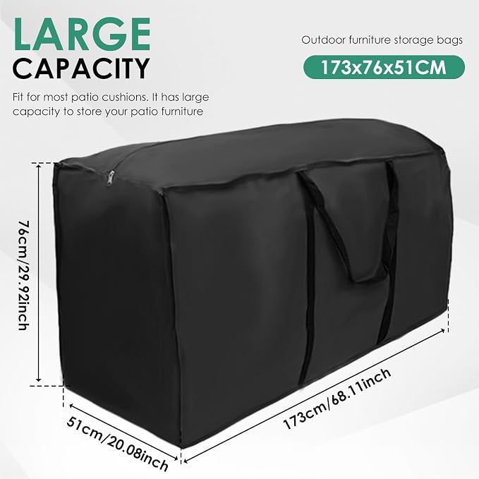 4 Pack Outdoor Cushion Storage Bag Large Storage Bags - Image 2