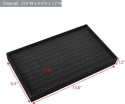 MOOCA 2 Pcs Set 100 Slots Ring Tray Display, Slotted Ring Showcase Display - Image 3