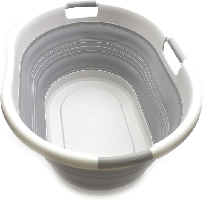SAMMART 57L Collapsible 3-Handled Plastic Laundry Basket by SAMMART