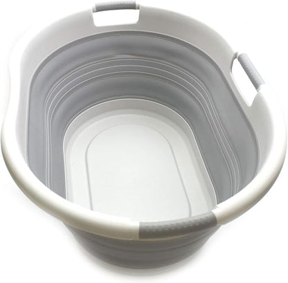 SAMMART 57L Collapsible 3-Handled Plastic Laundry Basket by SAMMART