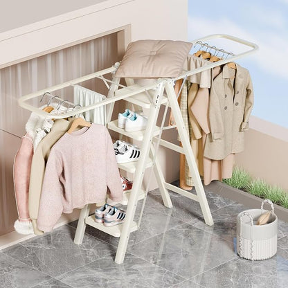 Multi-Functional 5 Step Ladder Used as Clothes Drying Rack, Sturdy Carbon Steel - Image 7