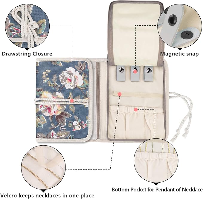 Teamoy Travel Jewelry Roll, Jewelry Storage Bag Organizer - Image 2