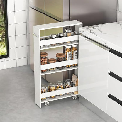 MAT EXPERT Slim Rolling Storage Cart, 4-Tier Freestanding Slim Storage Cart - Image 2