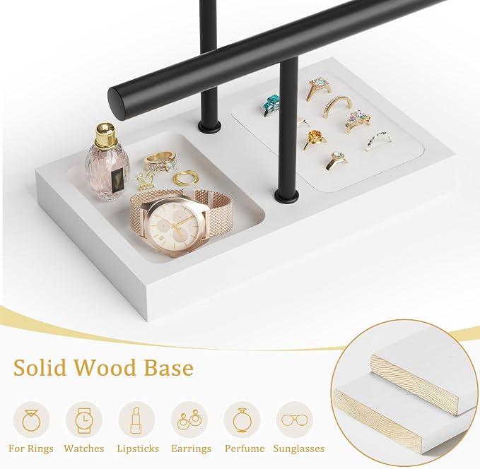 SZQINJI Bracelet Holder Organizer Jewelry Display Stand, Solid Wood Base - Image 6