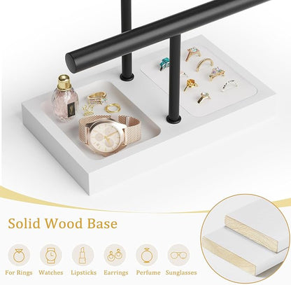 SZQINJI Bracelet Holder Organizer Jewelry Display Stand, Solid Wood Base - Image 6