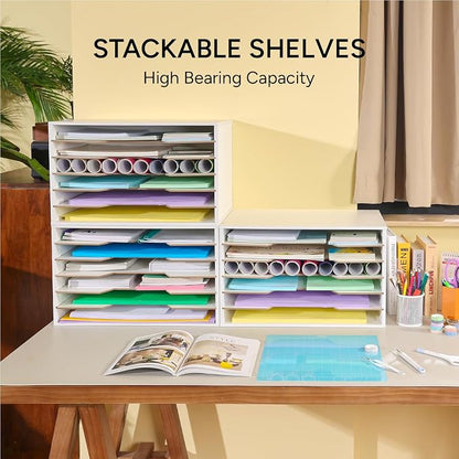 12x18 Construction Paper Organizer, Larger Size Wooden Literature Organizer - Image 5