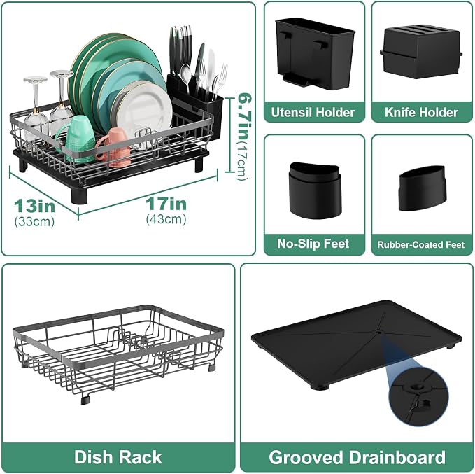 MOUKABAL Dish Drying Rack, Dish Rack, Large Dish Racks - Image 2