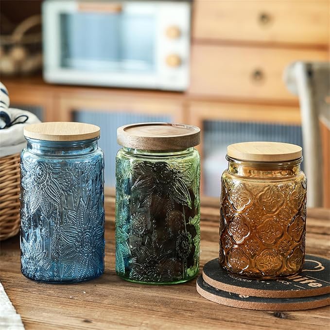 ANSQU Vintage Glass Storage Jar - 34 oz Mason Jar - Image 5