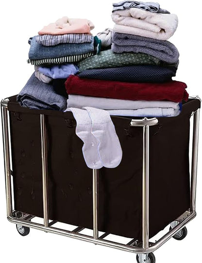 Commercial Laundry Cart with Wheels Industrial 12 Bushel Hamper Sorters Large - Image 8