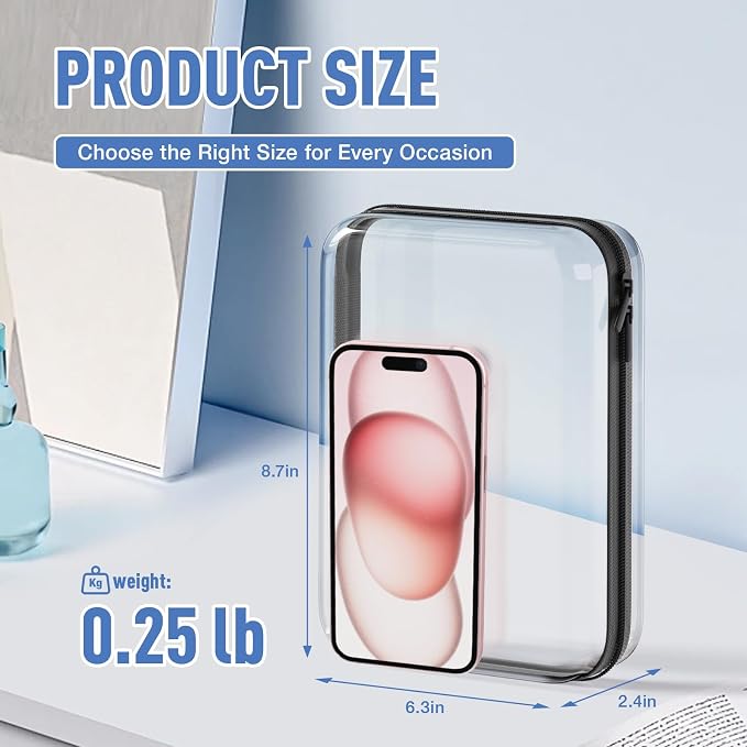 2Pcs Clear Hard Shell Zipper Case, Craft - Image 5