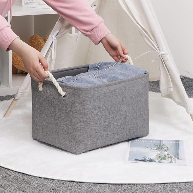 HNZIGE Shelf Baskets for Storage Storage Bins Fabric Storage Baskets for Shelves - Image 4