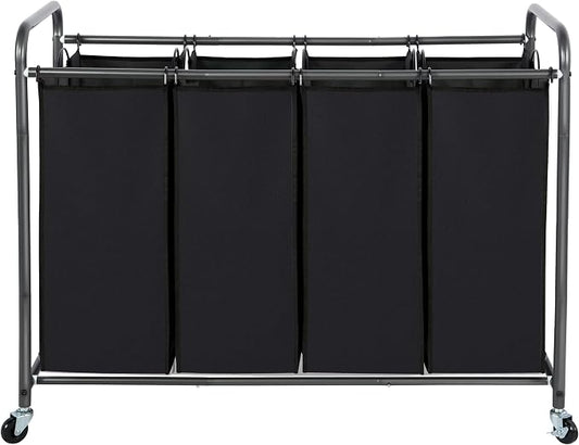 STO STO Laundry Sorter 4 Section, 4 Bag Laundry Hamper, Rolling Laundry Cart by STOSTO