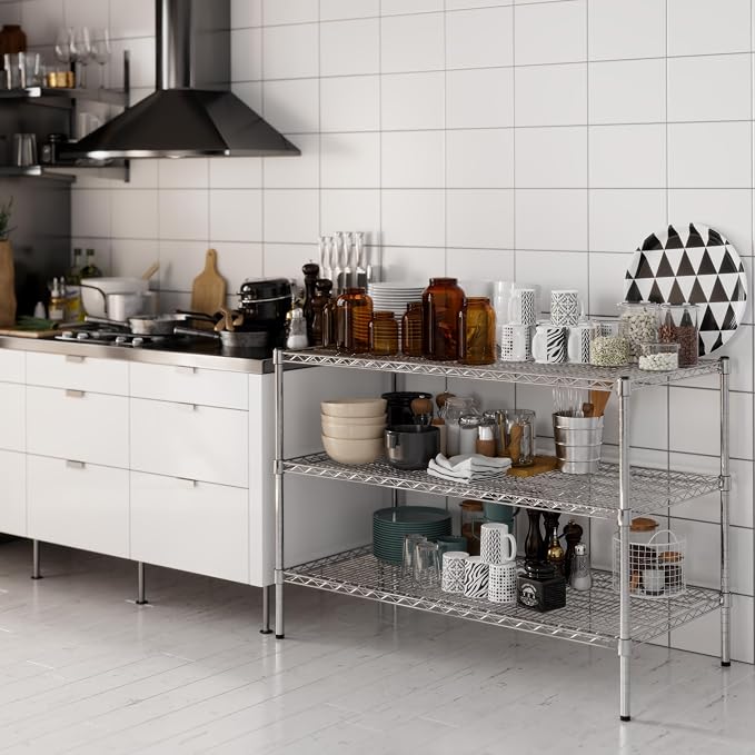 24" Deep x 48" Wide x 34" Height Wire Shelving Kit | 3-Tier | NSF Commercial - Image 6