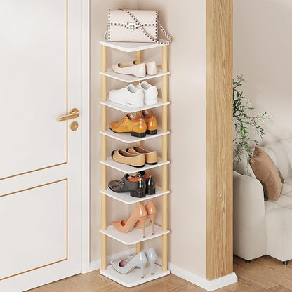 LUCKNOCK Vertical Shoe Rack, 8-Tier Tall Narrow Shoe Organizer by LUCKNOCK