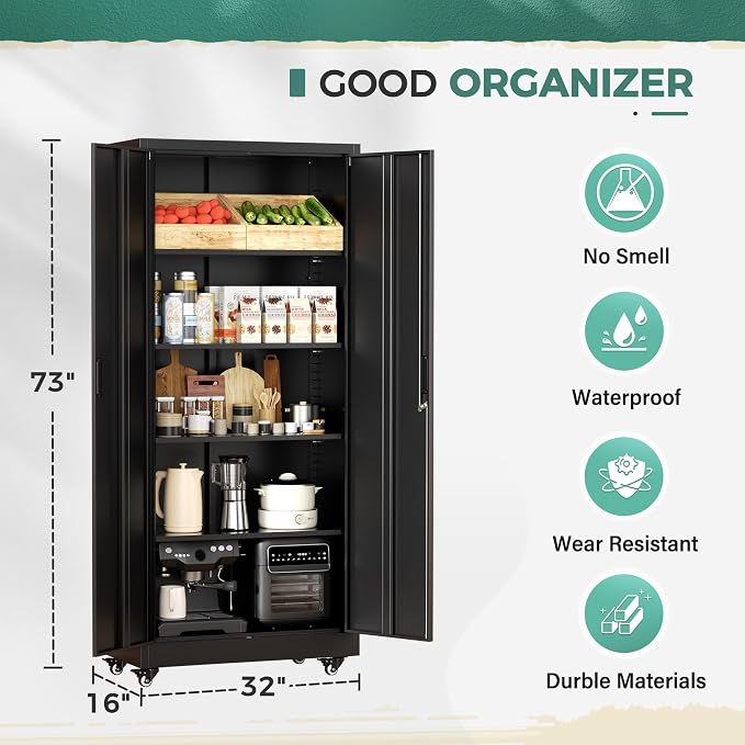 Greenvelly Metal Garage Storage Cabinet - Image 5