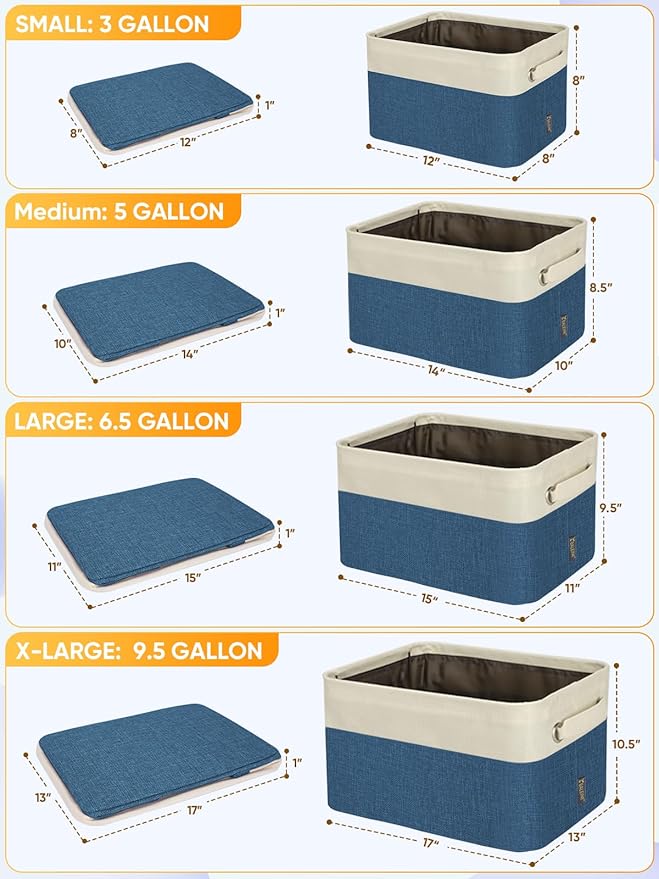 BALEINE 4 Pack Fabric Storage Bins - Image 2