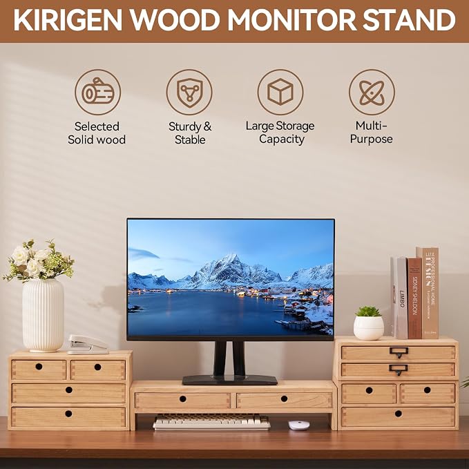 KIRIGEN Wood Monitor Stand - Image 5