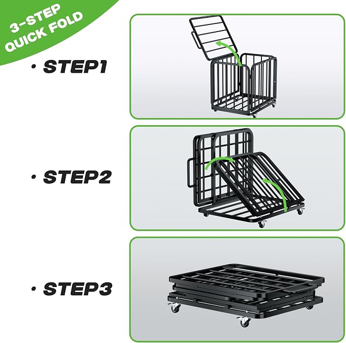 MR Foldable Ball Cart with Wheels, Heavy-Duty Ball Cage Garage Sports Equipment - Image 4