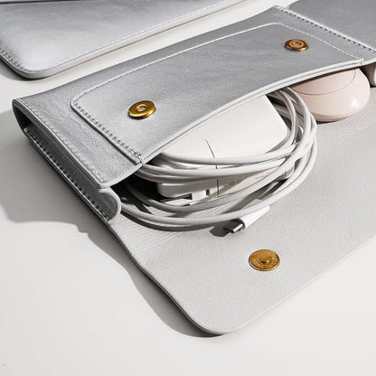 PU Leather Laptop Sleeve 16 Inch Compatible - Image 4