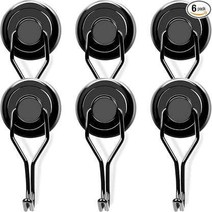 MIKEDE 120 LBS Black Magnetic Hooks, 6 Pack Swivel Swing Magnet Hooks Heavy Duty by MIKEDE