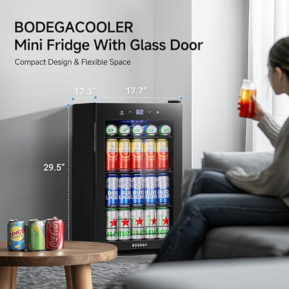 BODEGACOOLER 68L Beverage Refrigerator, 120 Cans Tempered Glass Door Beverage - Image 2