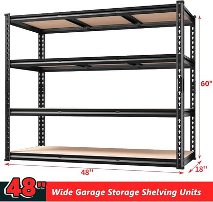 REIBII 48" W Garage Shelving Heavy Duty, 2000LBS Storage Shelves, 4 Tier - Image 3