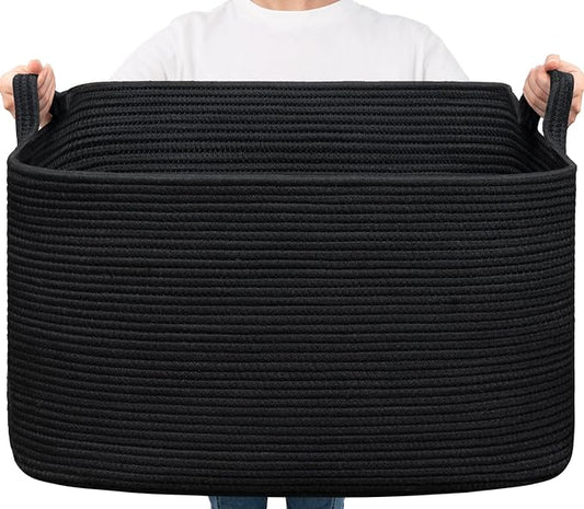Goodpick Extra Large Storage Basket, 23.6" x 15.7" x 13.8" Rectangle Cotton by Goodpick