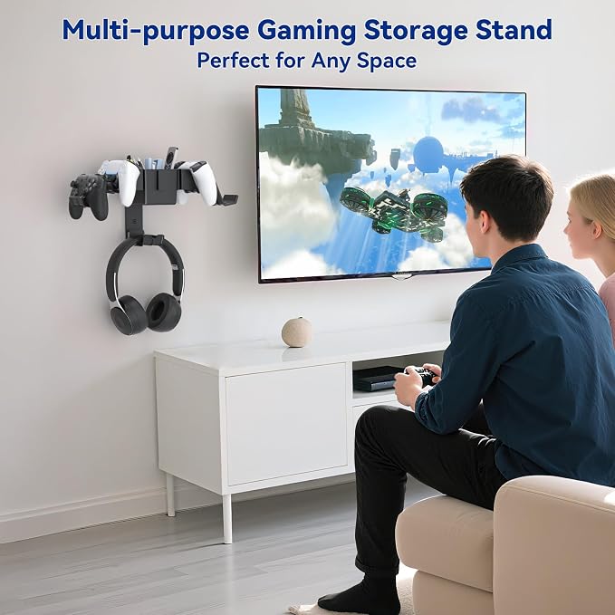 KDD Controller Wall Mount & Headset Holder, Universal Gaming Organizer Stand - Image 6