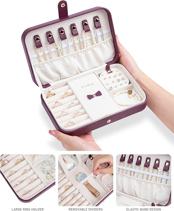 Jewelry Travel Organizer, Travel Jewelry Box Portable, Small Travel Jewelry Case - Image 2