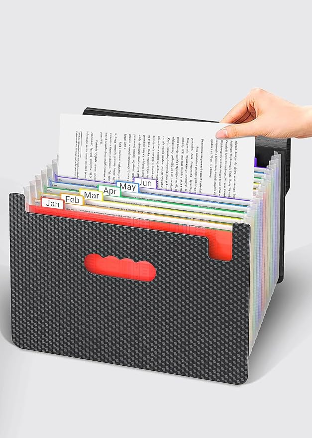Expanding File Folders with Handle, Accordion File Organizer 13 Expandable - Image 5