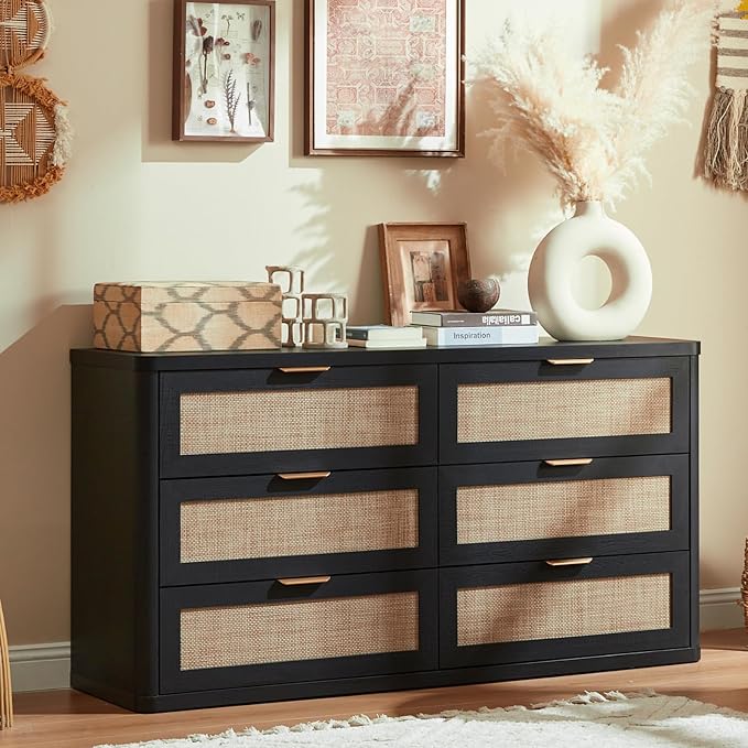 LEYAOYAO Rattan 6 Drawer Dresser - Image 9