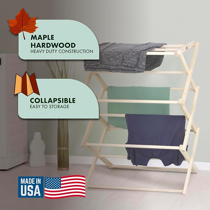 Pennsylvania Woodworks Premium American Maple Clothes Drying Rack - Image 8